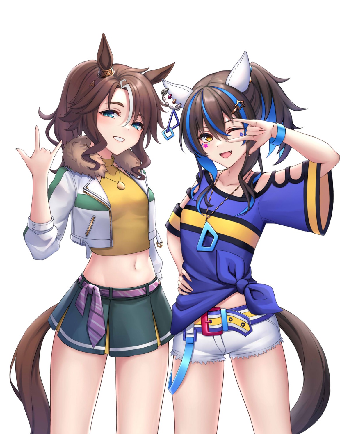 animal_ears daitaku_helios_(umamusume) mejiro_palmer_(umamusume) tail uma_musume_pretty_derby ym_(distance819)