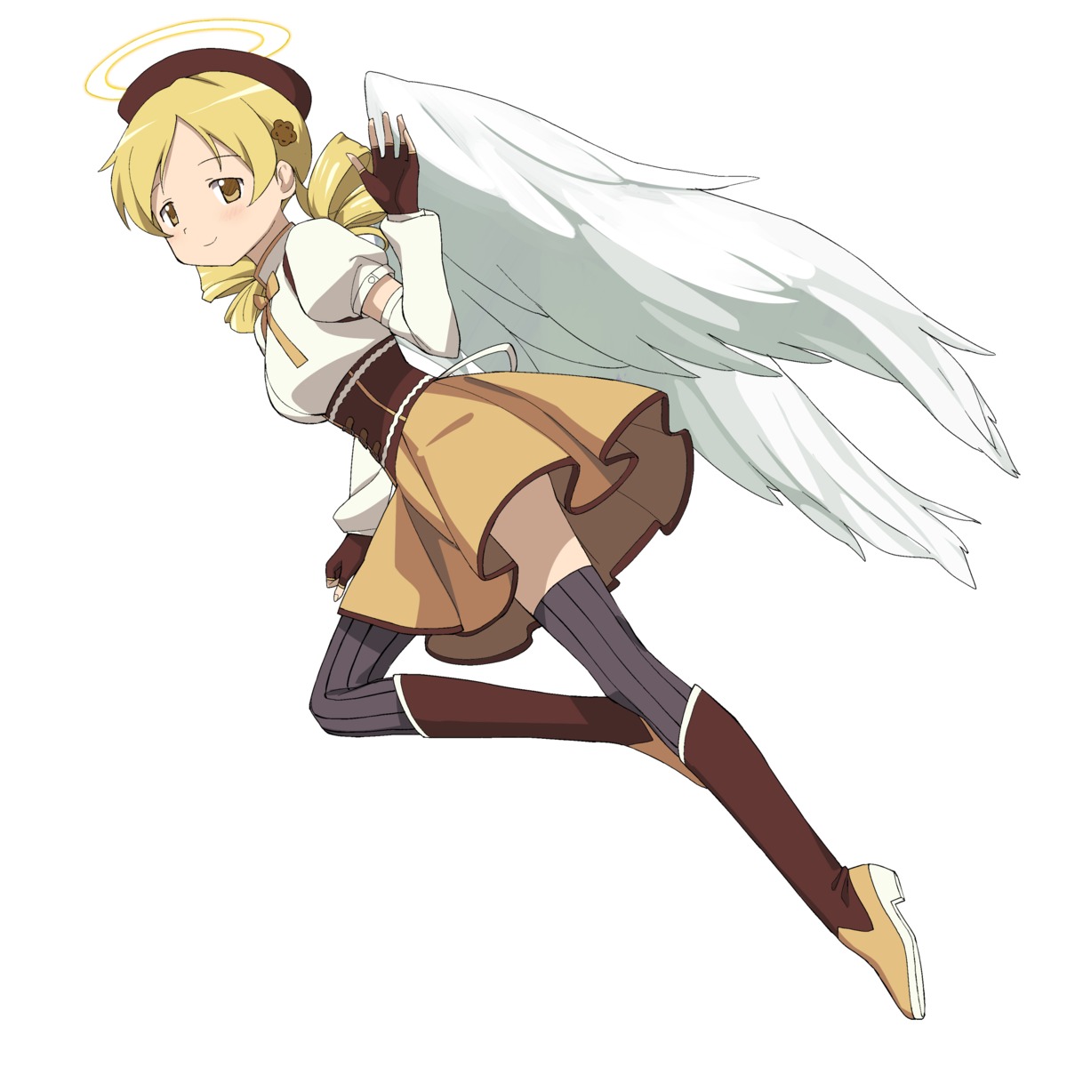 a1 initial-g puella_magi_madoka_magica thighhighs tomoe_mami wings