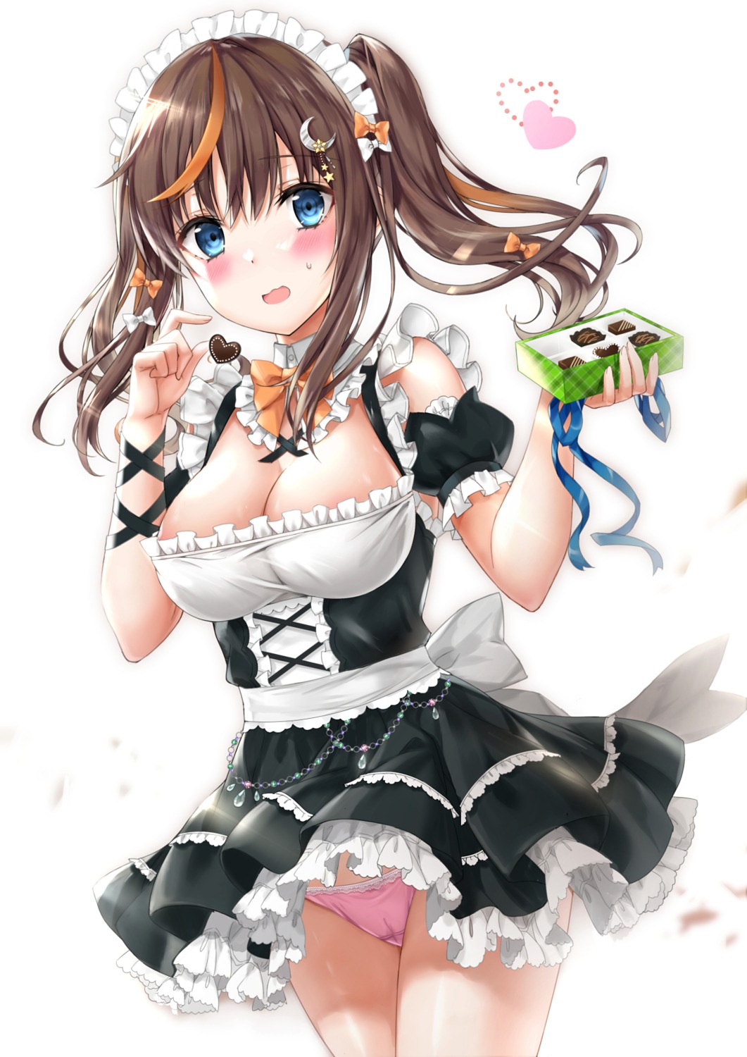 kyariko maid no_bra pantsu skirt_lift