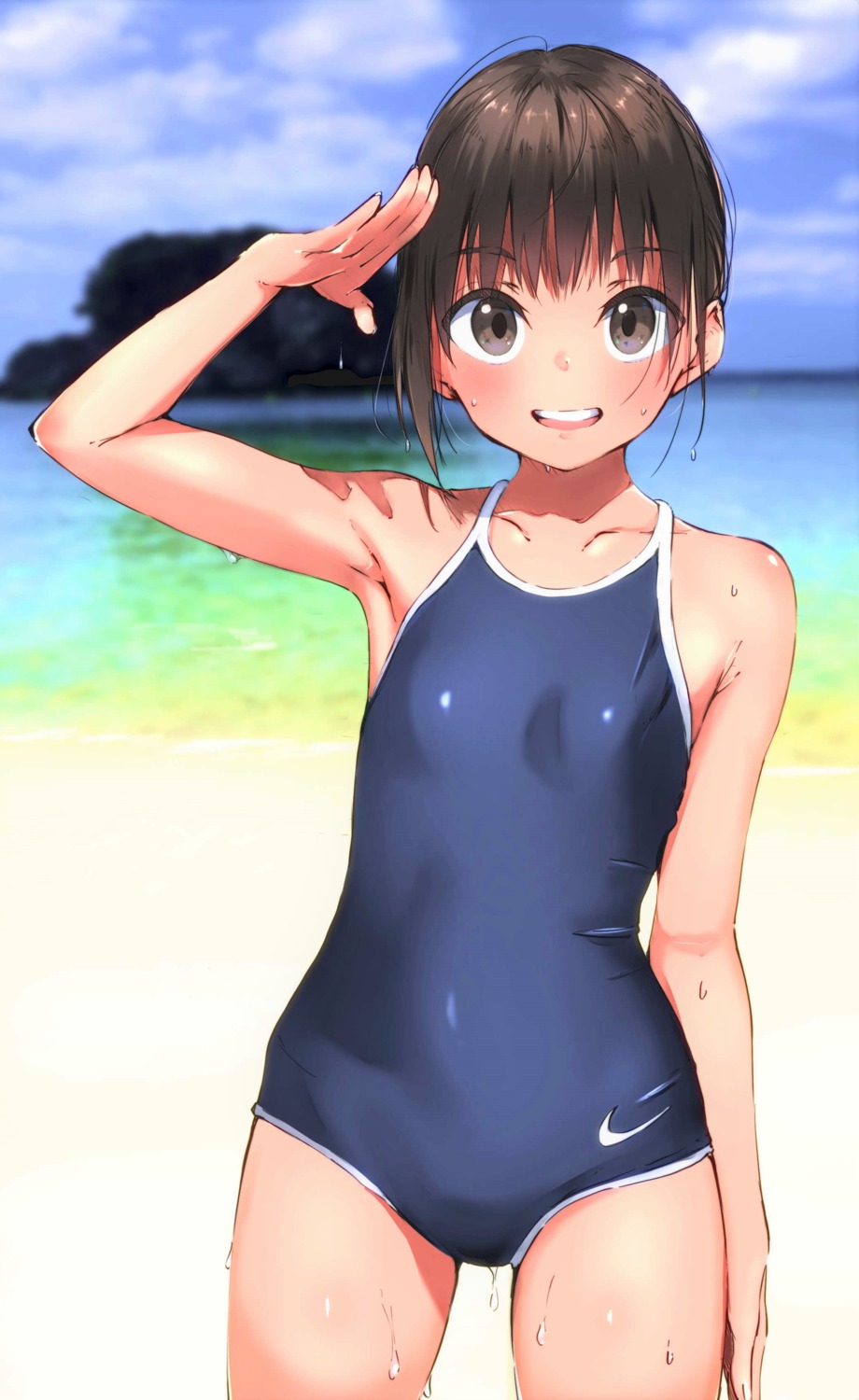 amego school_swimsuit swimsuits wet