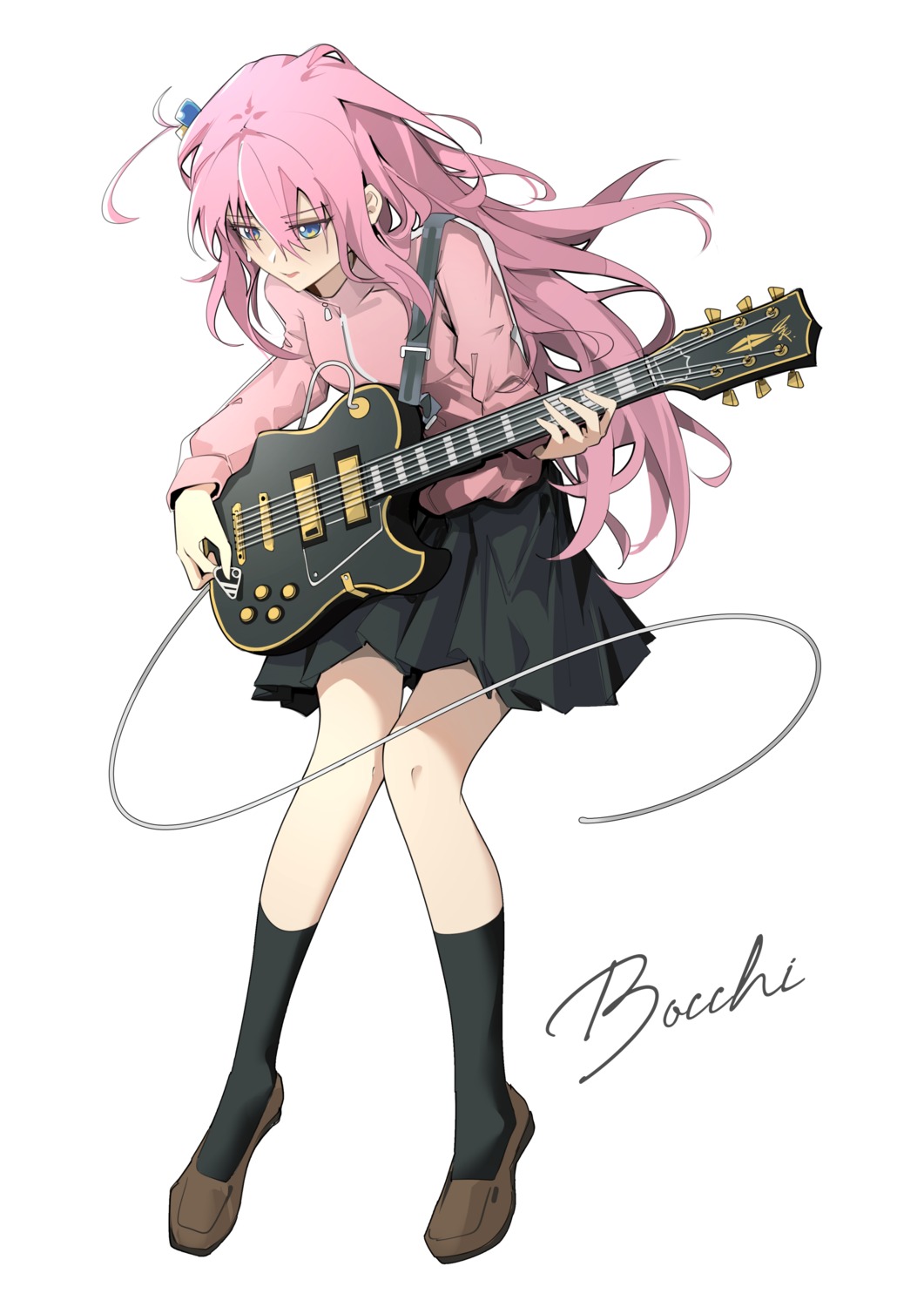 bocchi_the_rock! gotou_hitori guitar gym_uniform khrnnfz seifuku