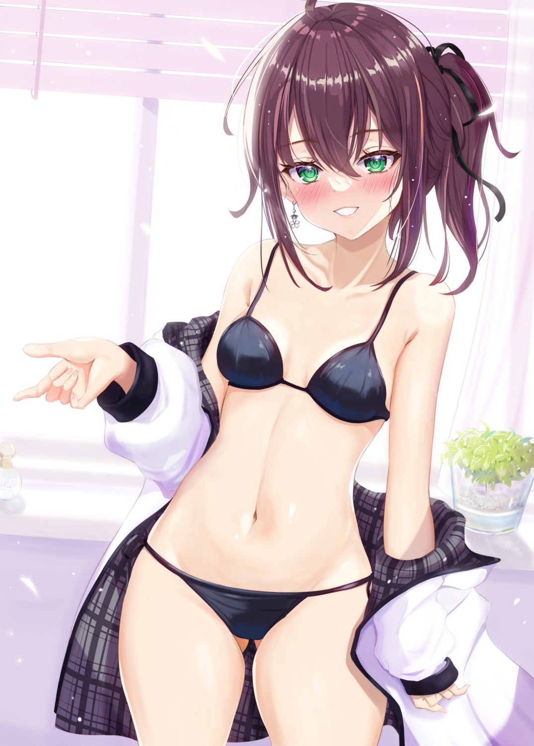 bra cotolet hololive natsuiro_matsuri open_shirt pantsu