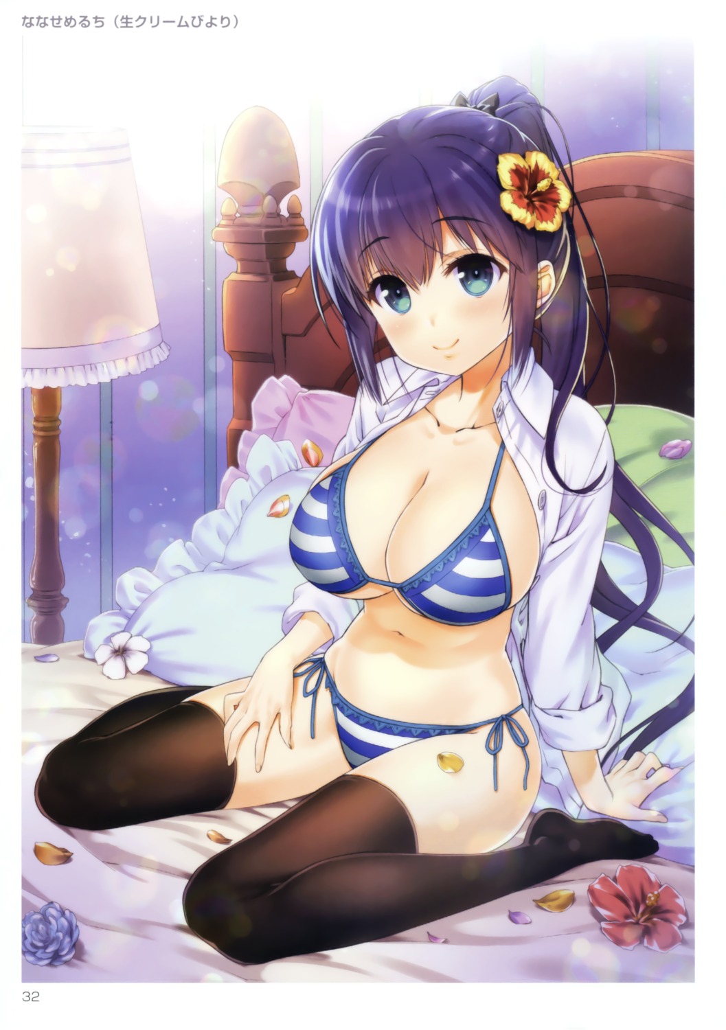 bikini cleavage nama_cream_biyori nanase_meruchi open_shirt swimsuits thighhighs toranoana