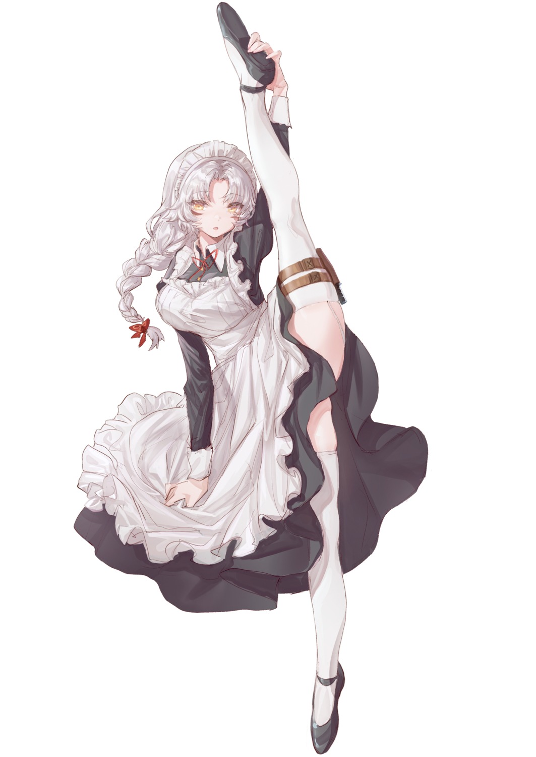 garter leon_v maid skirt_lift thighhighs