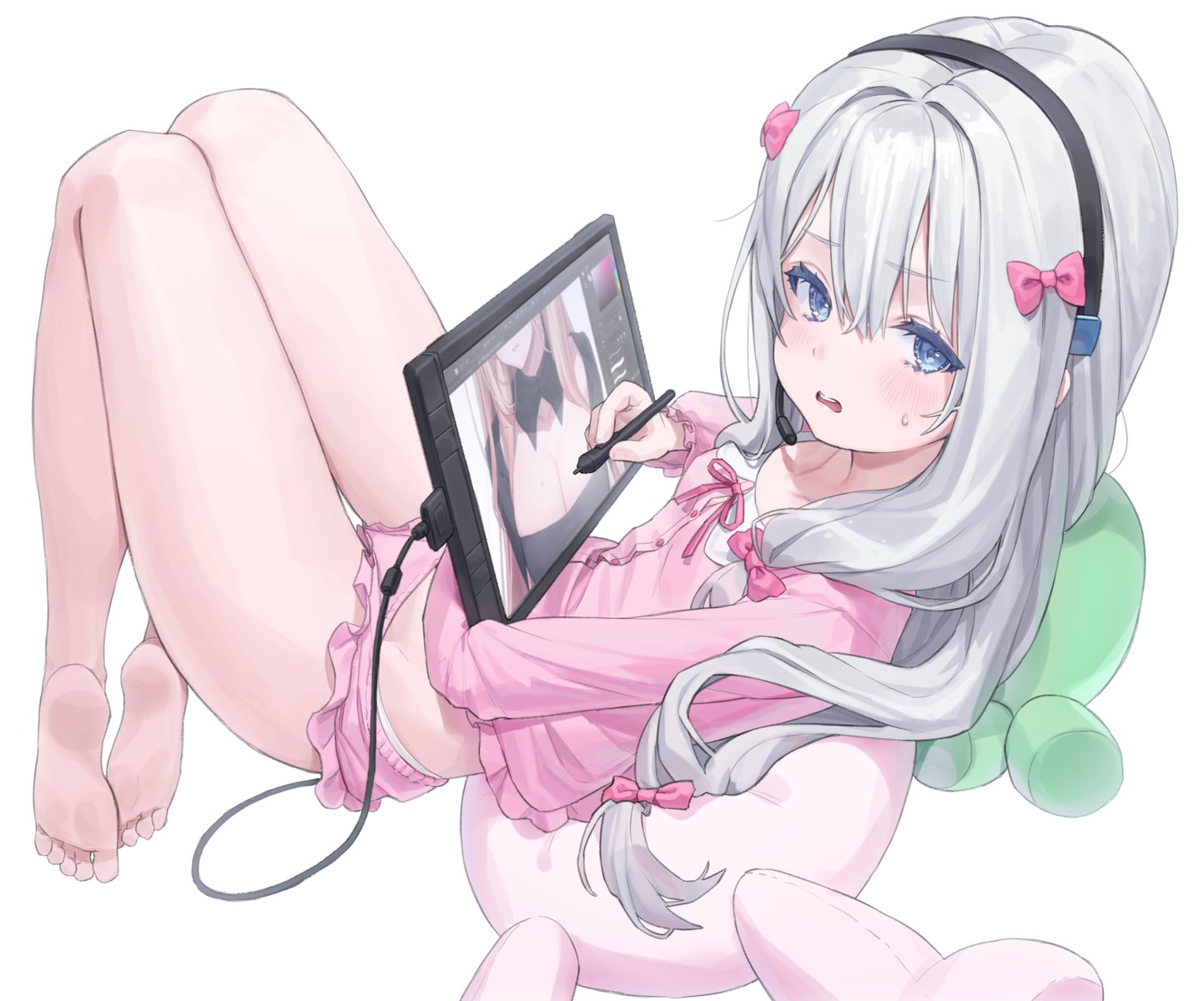 eromanga-sensei headphones izumi_sagiri loli pajama pantsu punipuni_(p00nipooni)