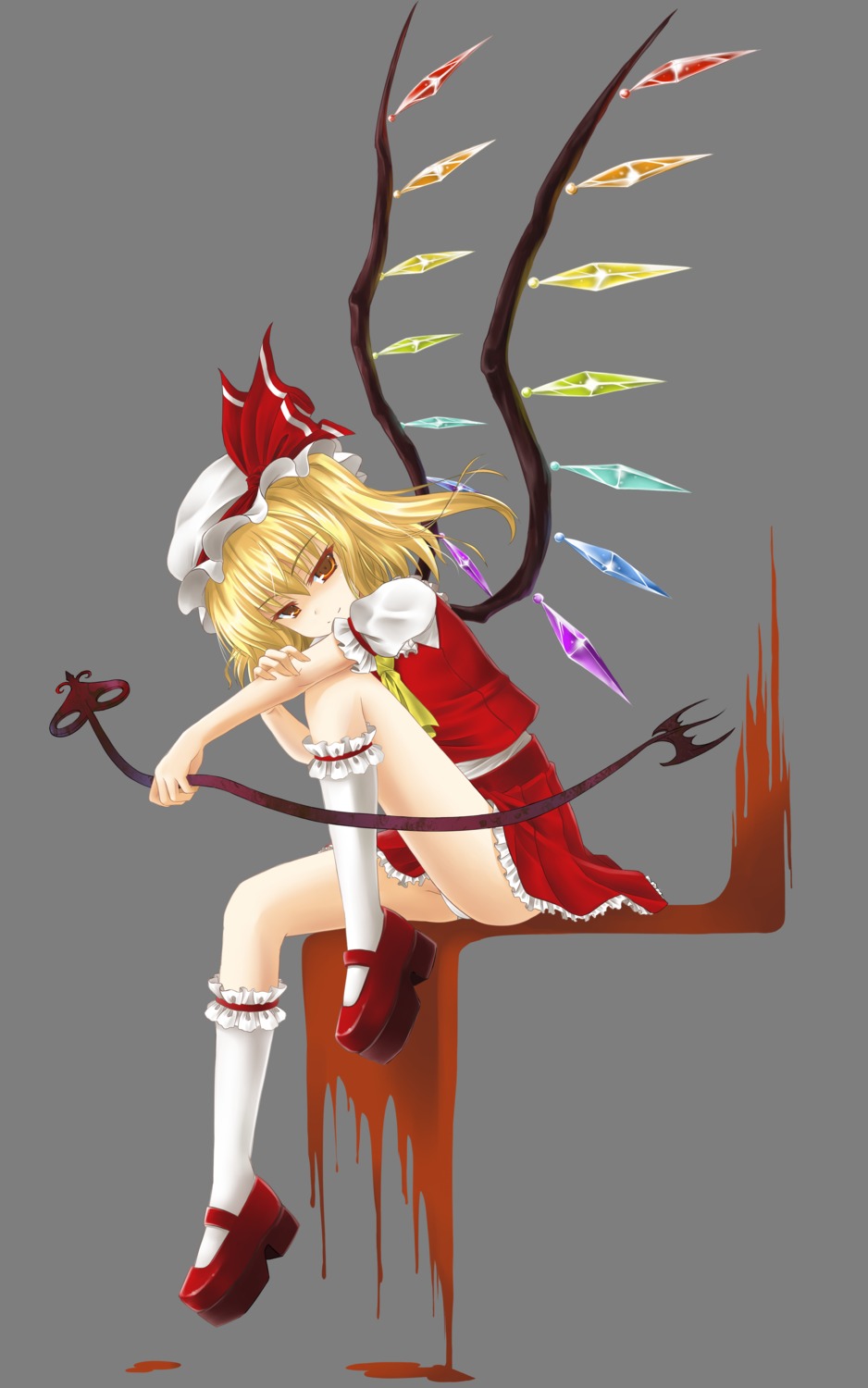 flandre_scarlet okitakung pantsu touhou transparent_png wings