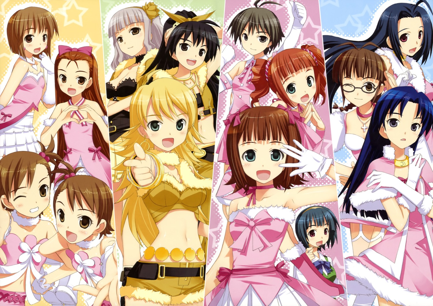 akizuki_ritsuko amami_haruka fujima_takuya futami_ami futami_mami ganaha_hibiki hagiwara_yukiho kikuchi_makoto kisaragi_chihaya megane minase_iori miura_azusa otonashi_kotori shijou_takane takatsuki_yayoi the_idolm@ster the_idolm@ster_break!