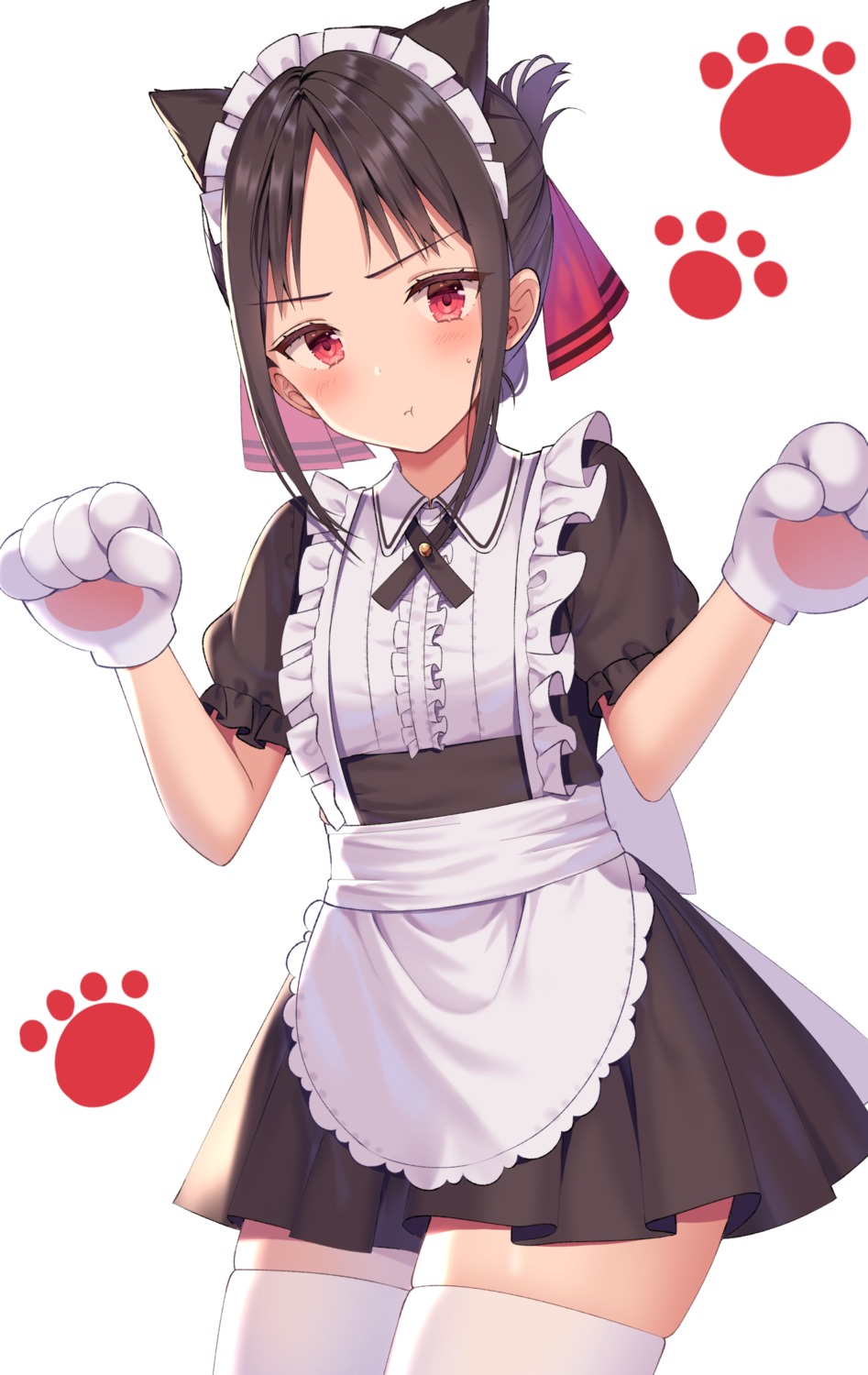 animal_ears izumo_neru kaguya-sama_wa_kokurasetai_~tensai-tachi_no_renai_zunousen~ maid nekomimi shinomiya_kaguya thighhighs