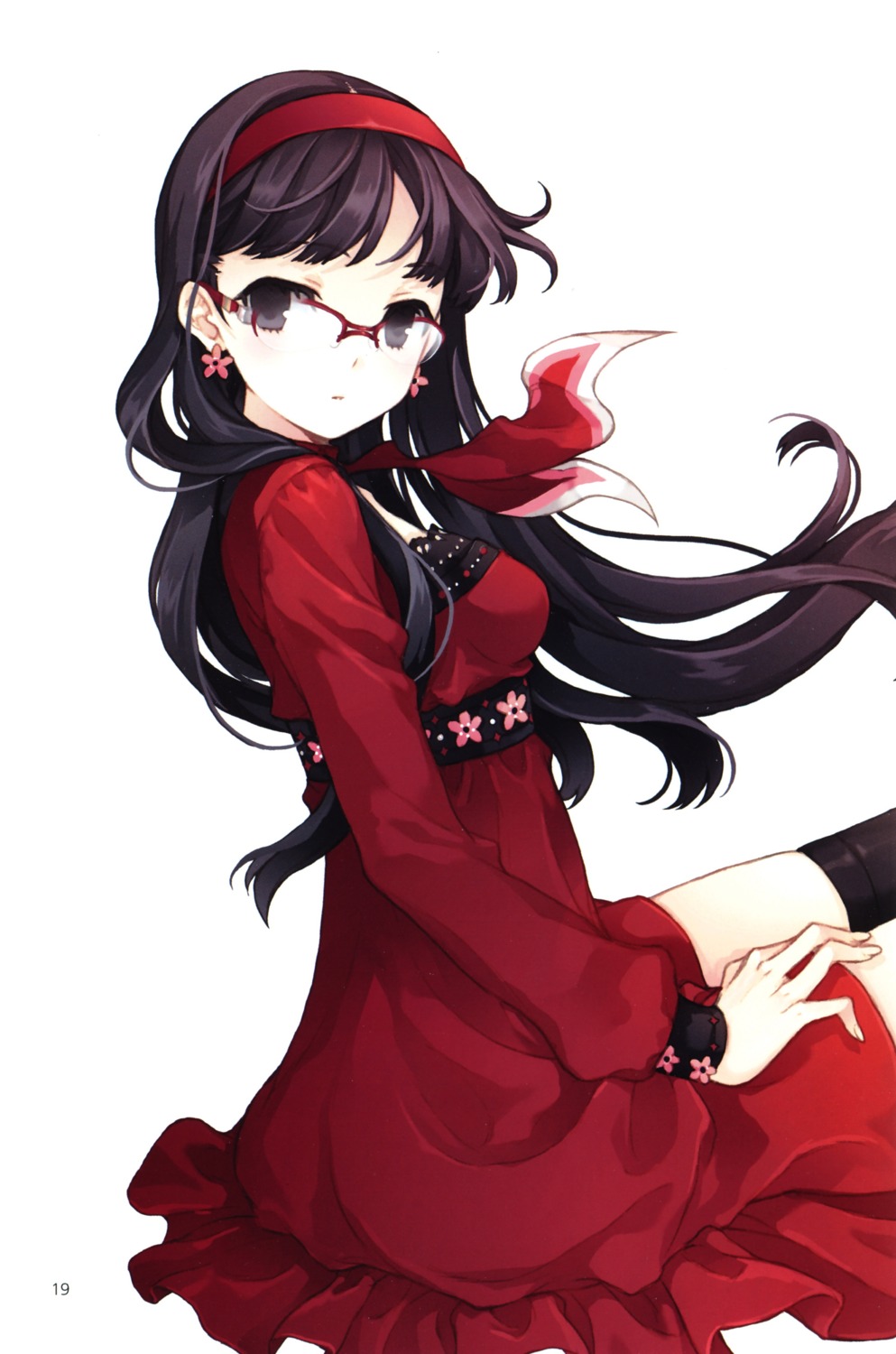 amagi_yukiko megane megaten persona persona_4 tearfish thighhighs winter_forest