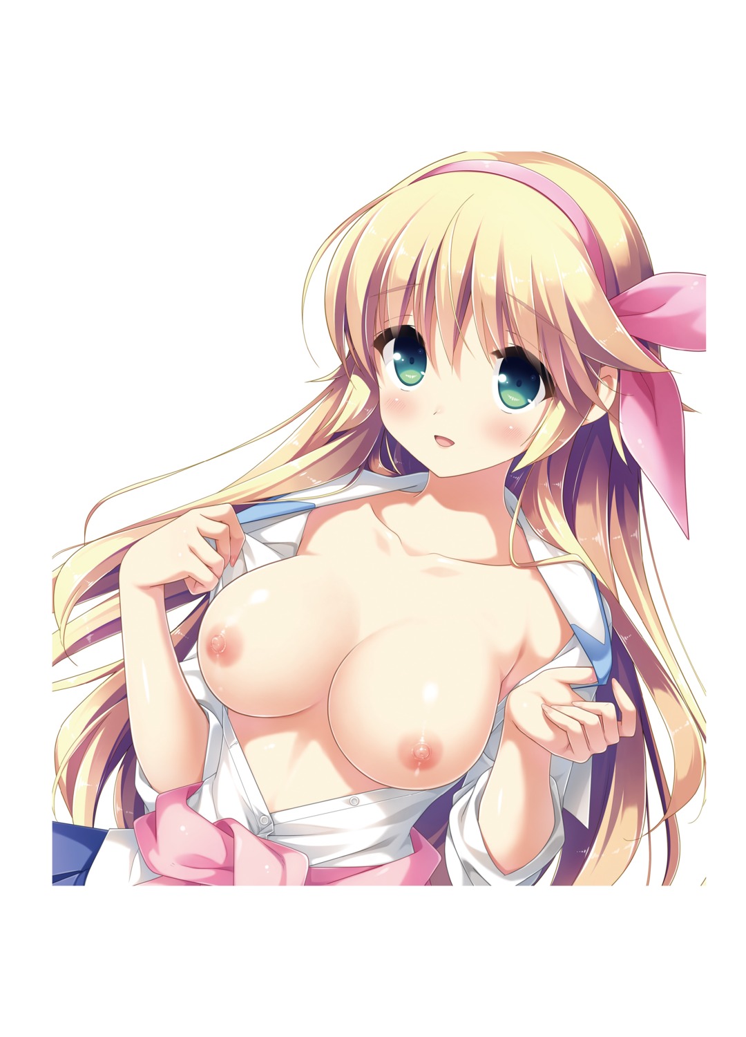 breasts cube kanekiyo_miwa mamiya-kunchi_no_itsutsugo_jijou mamiya_yakumo nipples no_bra open_shirt