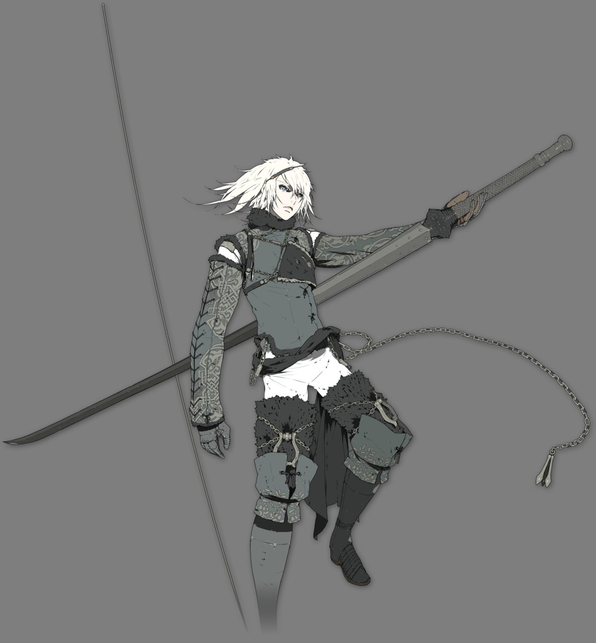 d.k male nier nier_(character) nier_replicant sword transparent_png