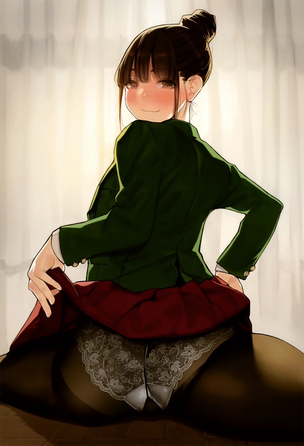 ass pantsu pantyhose seifuku skirt_lift yom