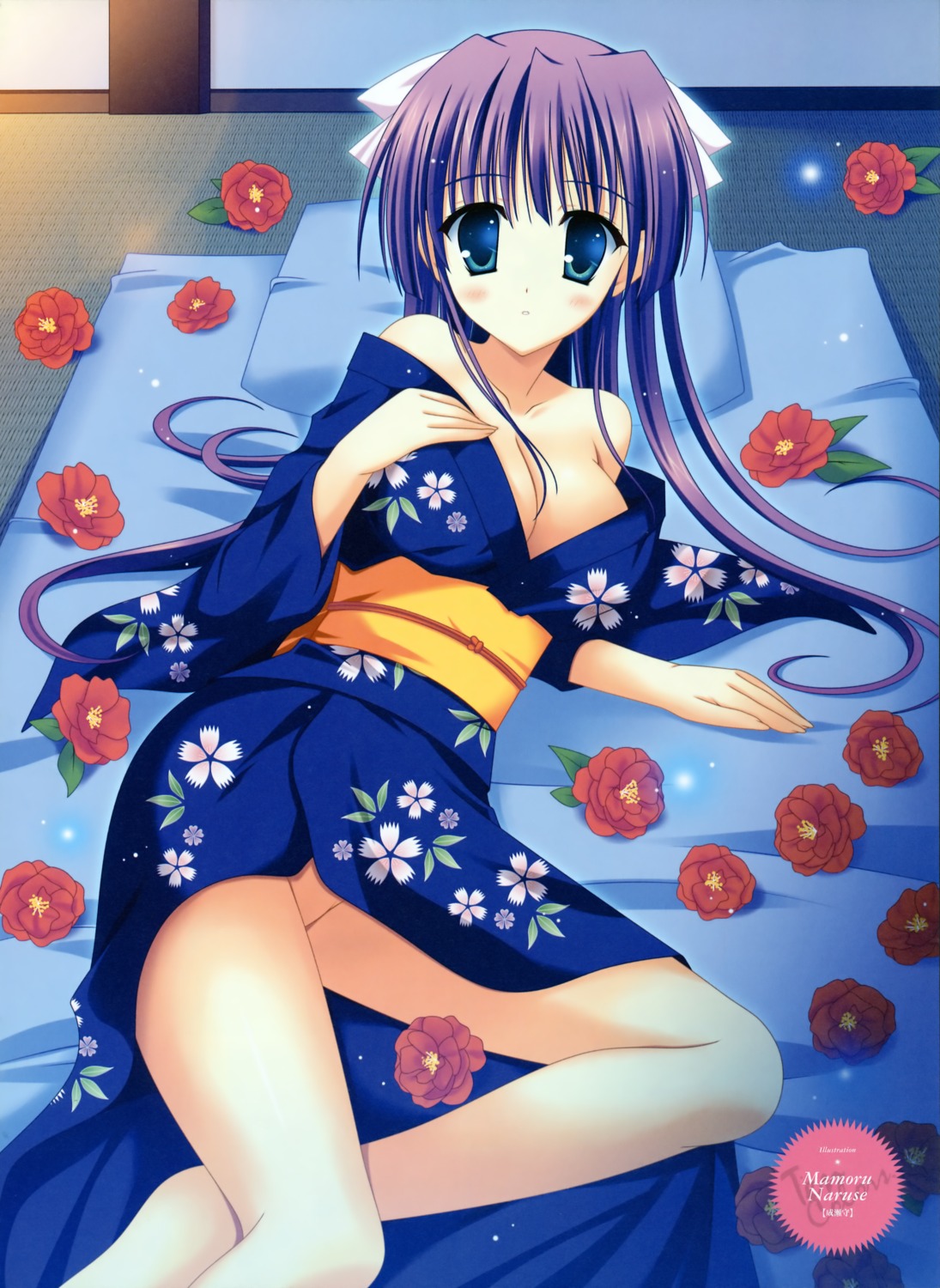 cleavage naruse_mamoru nopan yukata