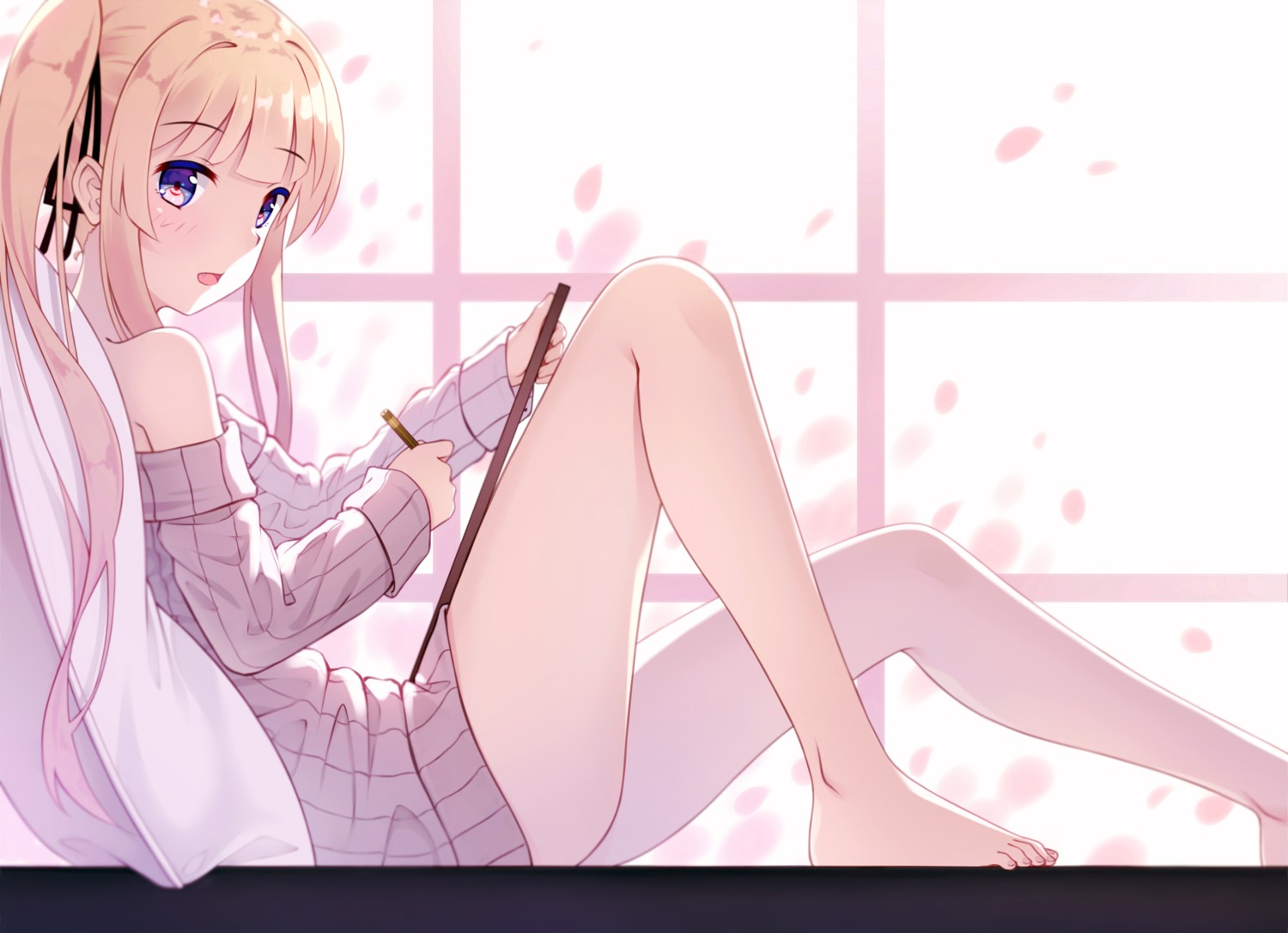 feet natsu97 saenai_heroine_no_sodatekata sawamura_spencer_eriri sweater