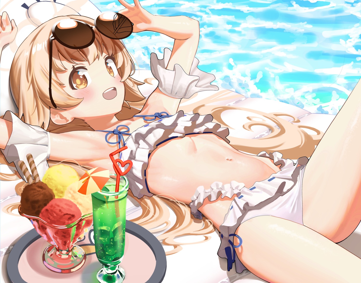 ajitani_hifumi bikini blue_archive halo megane surps swimsuits