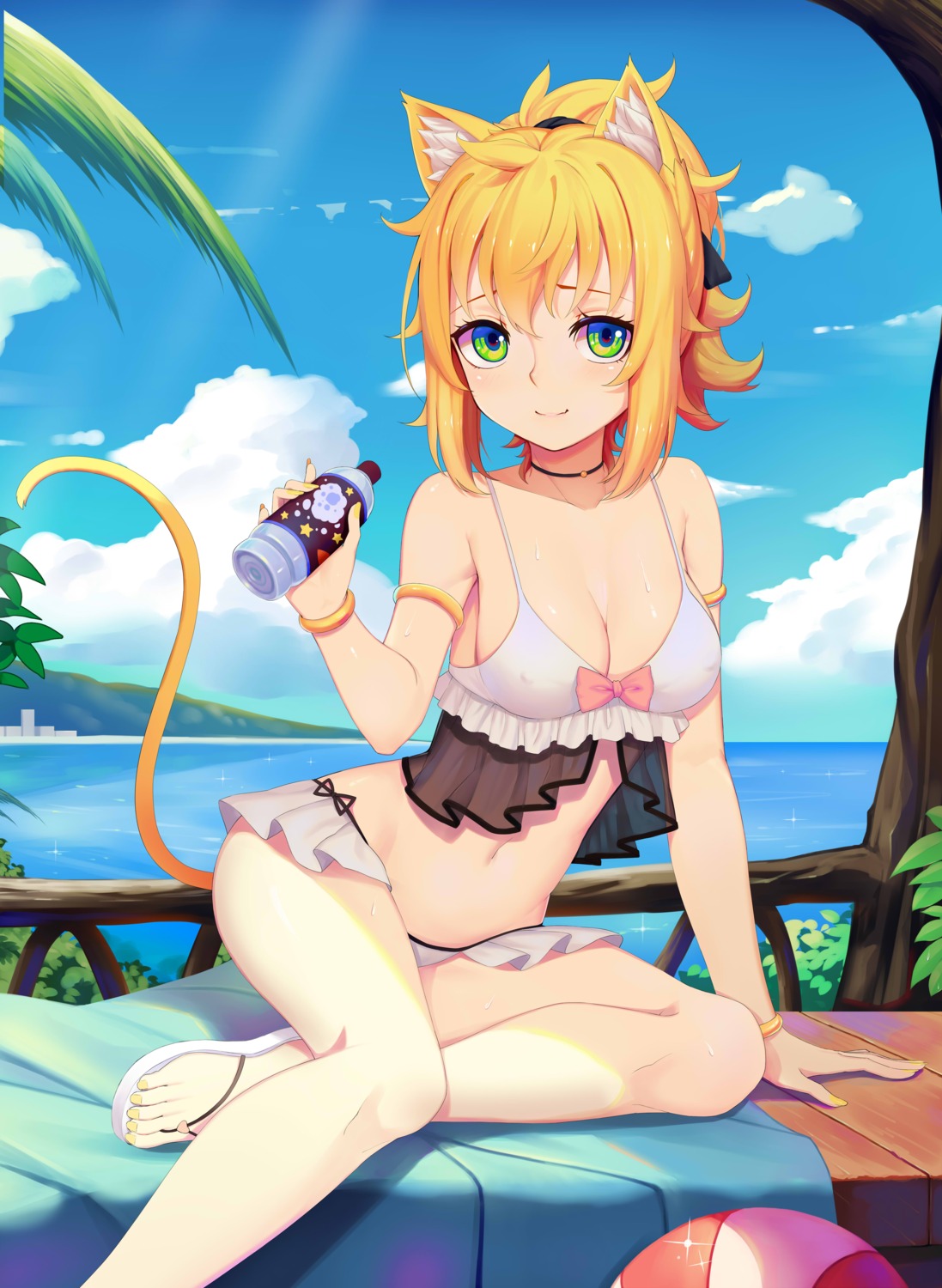 animal_ears bikini cleavage sonikey0_0 swimsuits tail