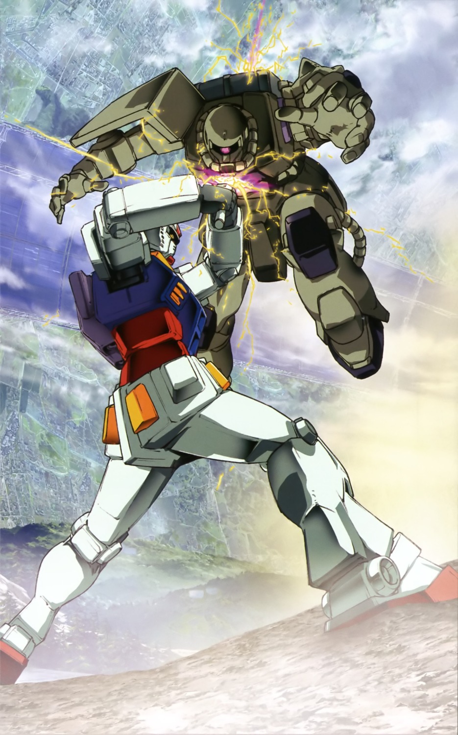 gundam mecha mobile_suit_gundam ms-06_zaku_ii rx-78-2_gundam