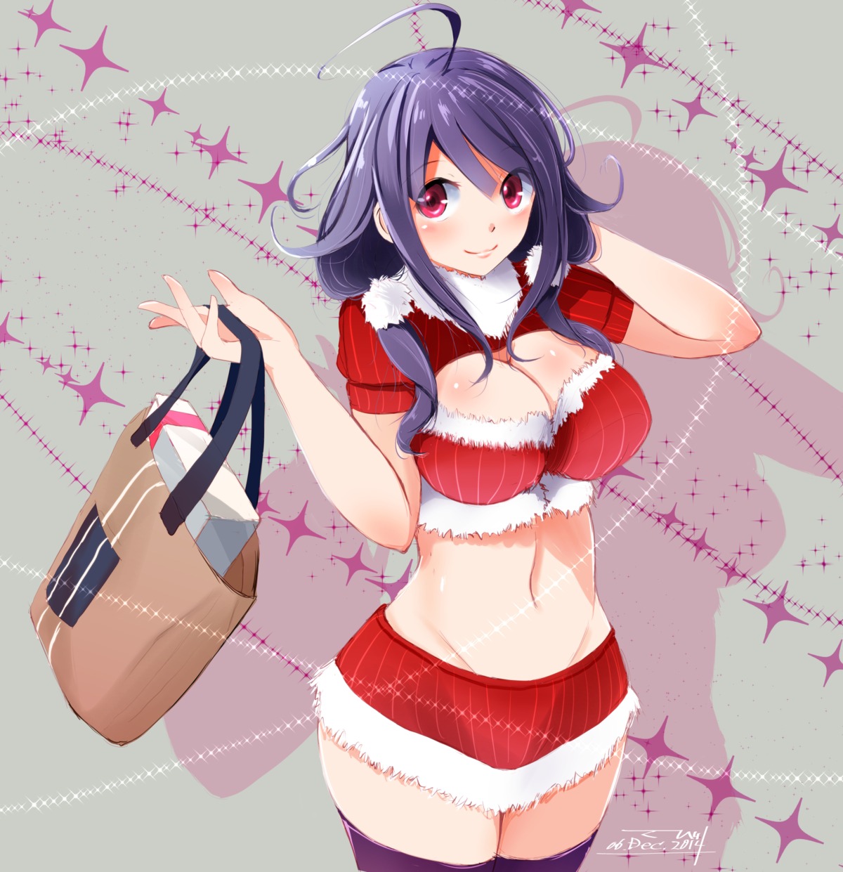 christmas cleavage kantai_collection taigei_(kancolle) tbd11 thighhighs