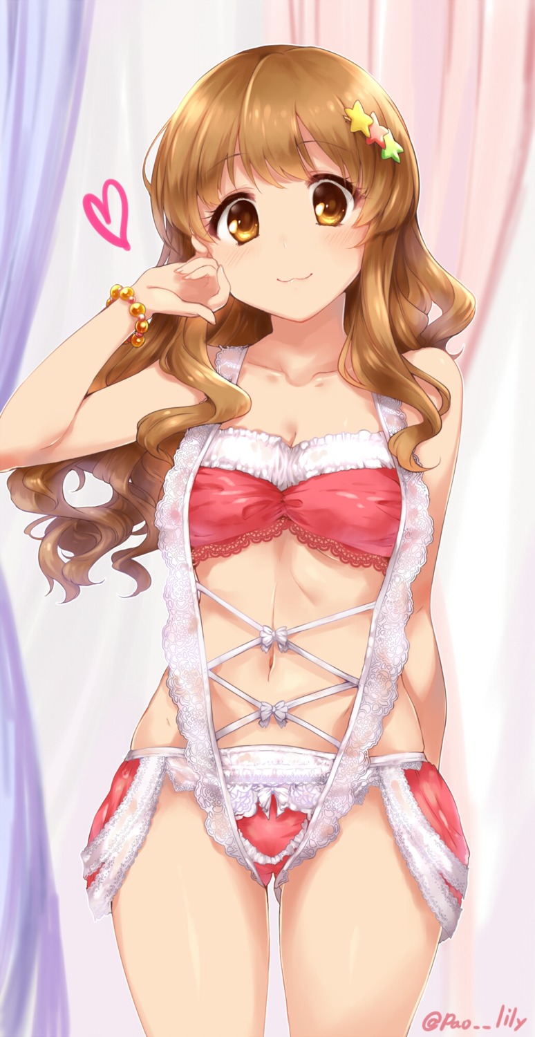 bra cleavage lingerie moroboshi_kirari pantsu paopao the_idolm@ster the_idolm@ster_cinderella_girls