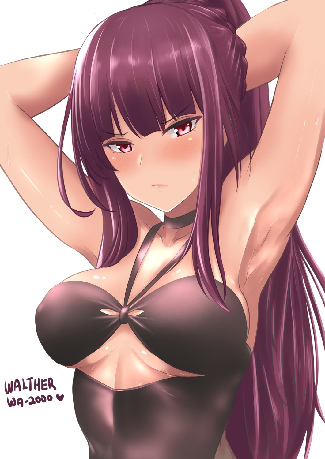 girls_frontline sam_desu swimsuits underboob wa2000_(girls_frontline)