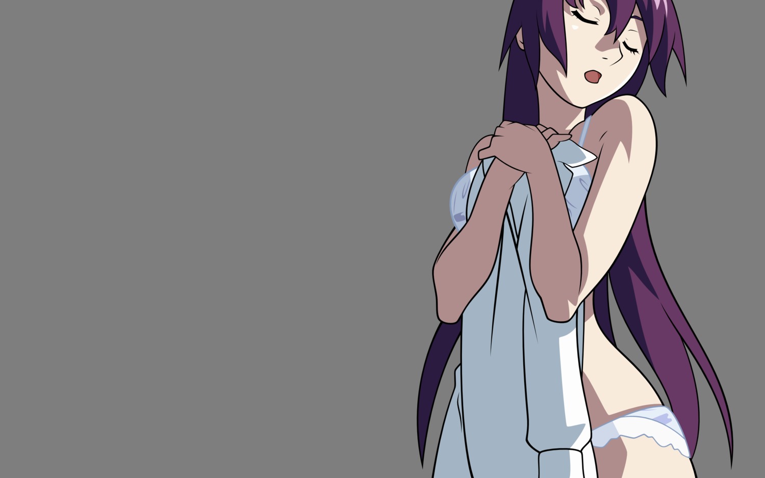 bakemonogatari bra monogatari_(series) pantsu senjougahara_hitagi transparent_png vector_trace