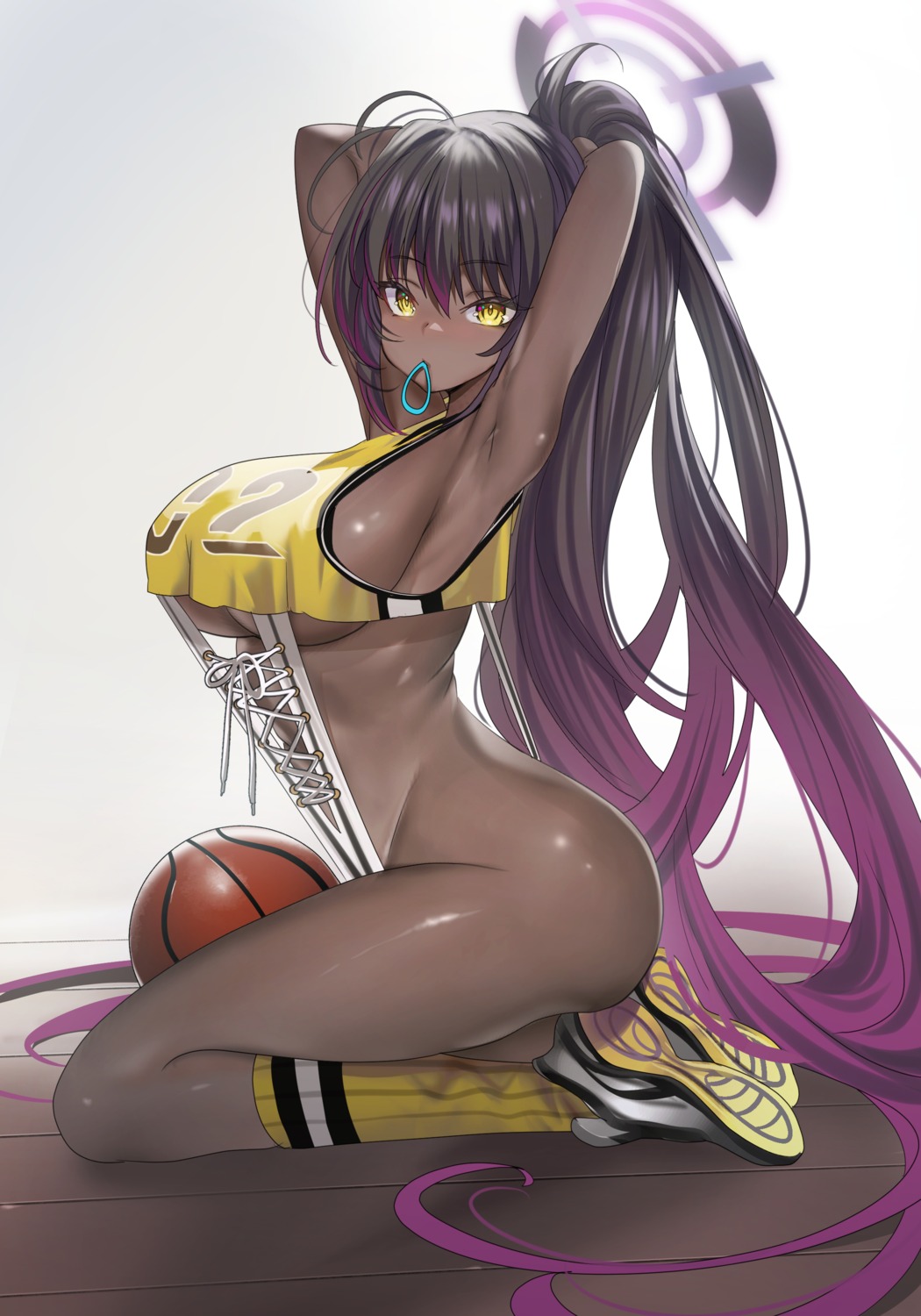 basketball blue_archive halo kakudate_karin no_bra teddy_(khanshin)