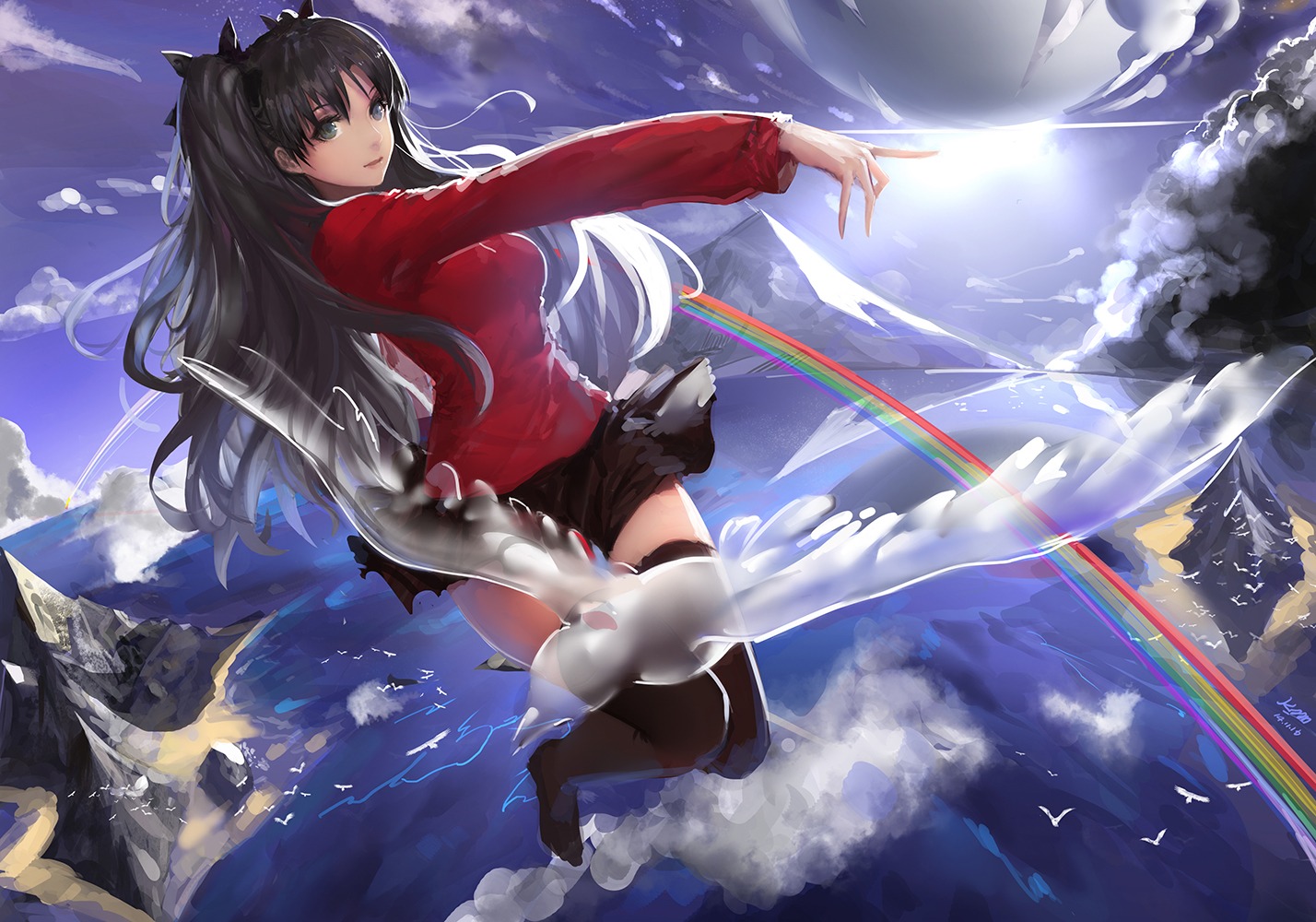 fate/stay_night kincora thighhighs toosaka_rin