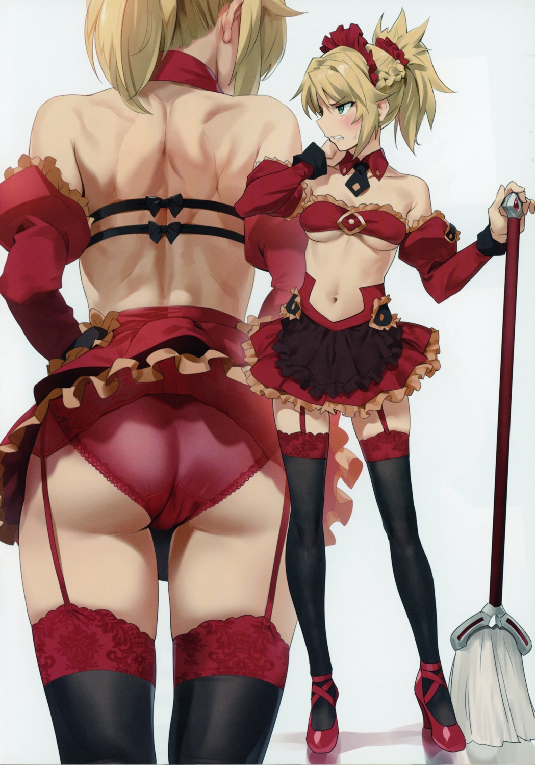 cleavage fate/grand_order heels maid mordred_(fate) orange_maru