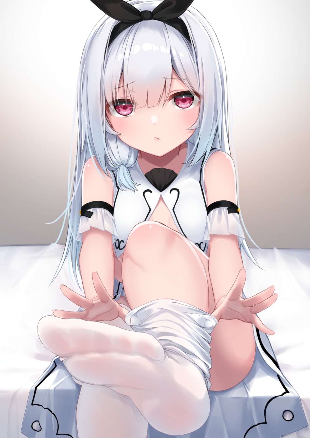 feet hashiko_nowoto no_bra skirt_lift thighhighs undressing