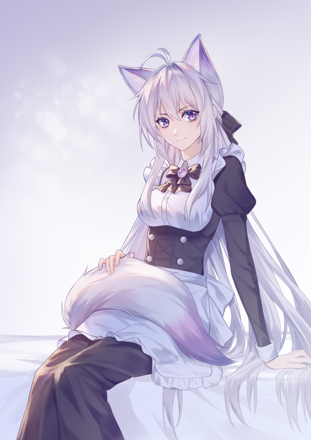 animal_ears kirby_d_a kitsune maid tail
