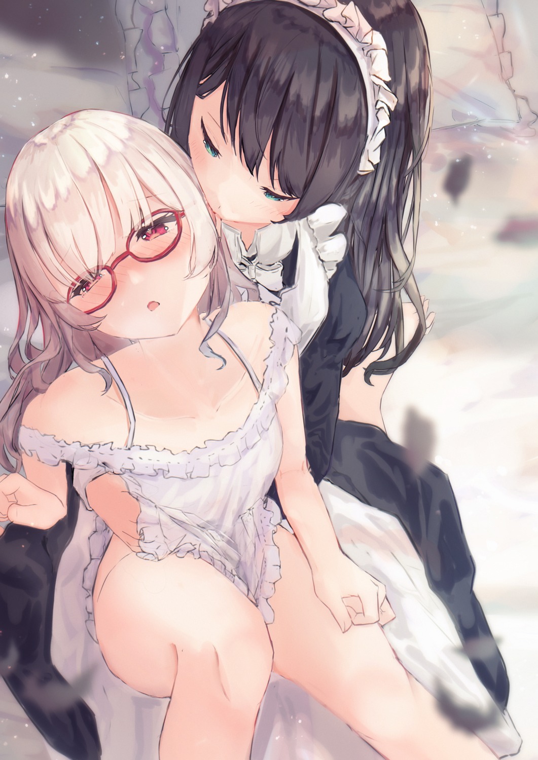 benevole dress maid megane nopan see_through skirt_lift yuri