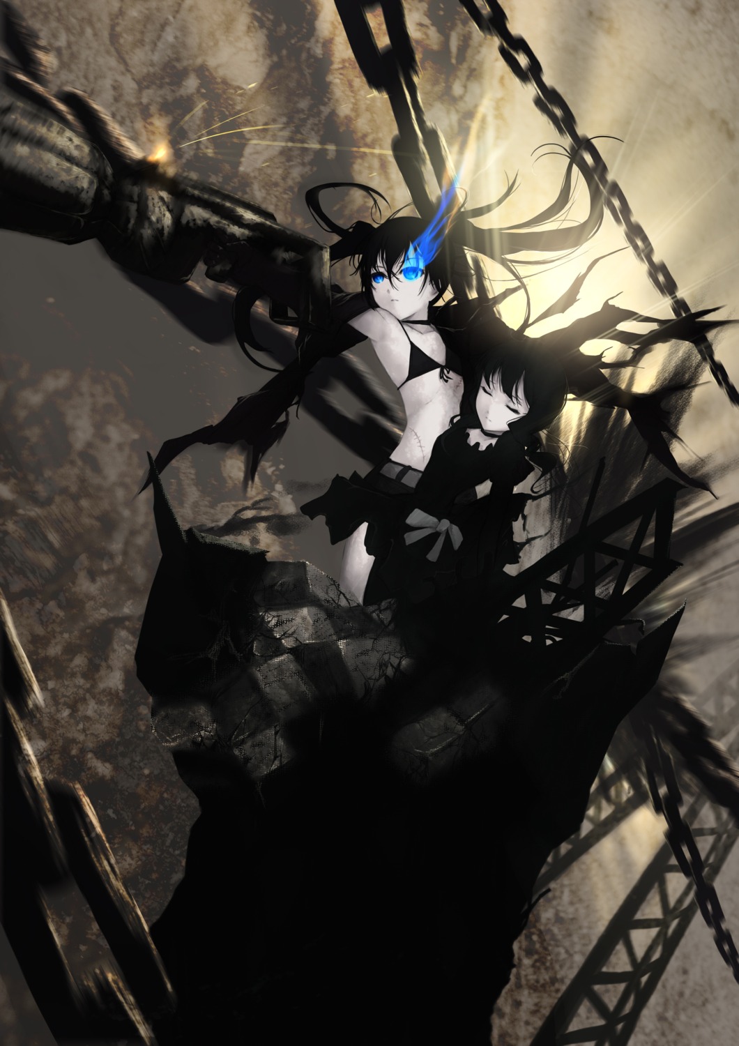 bikini_top black_rock_shooter black_rock_shooter_(character) cait dead_master swimsuits vocaloid