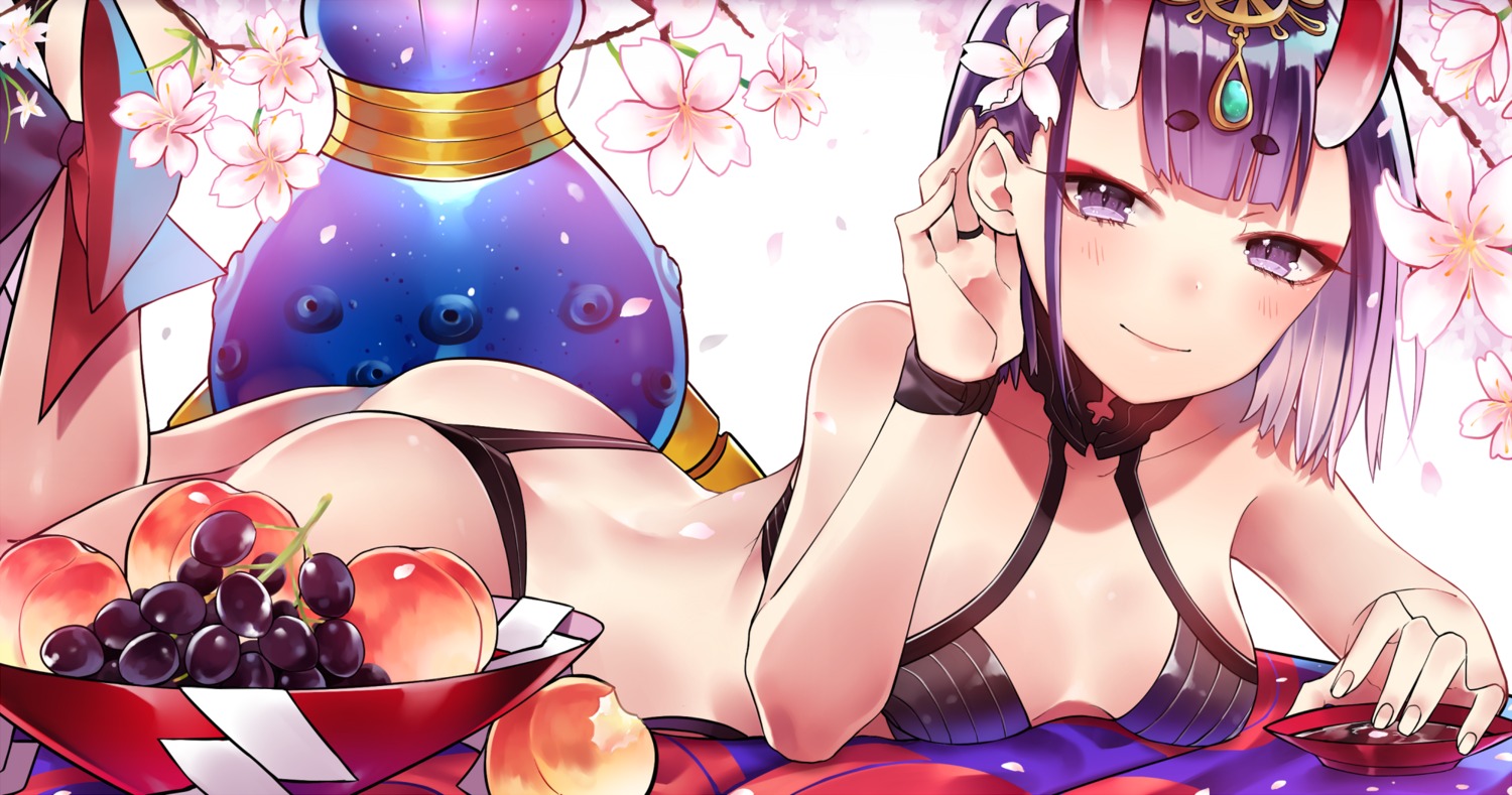 ass bikini_armor cleavage fate/grand_order horns ichinosenen shuten_douji_(fate) thong