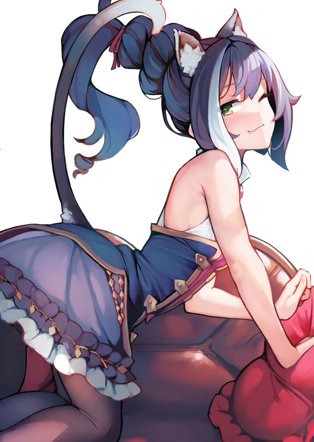 animal_ears ataruman karyl_(princess_connect) nekomimi princess_connect princess_connect!_re:dive skirt_lift tail