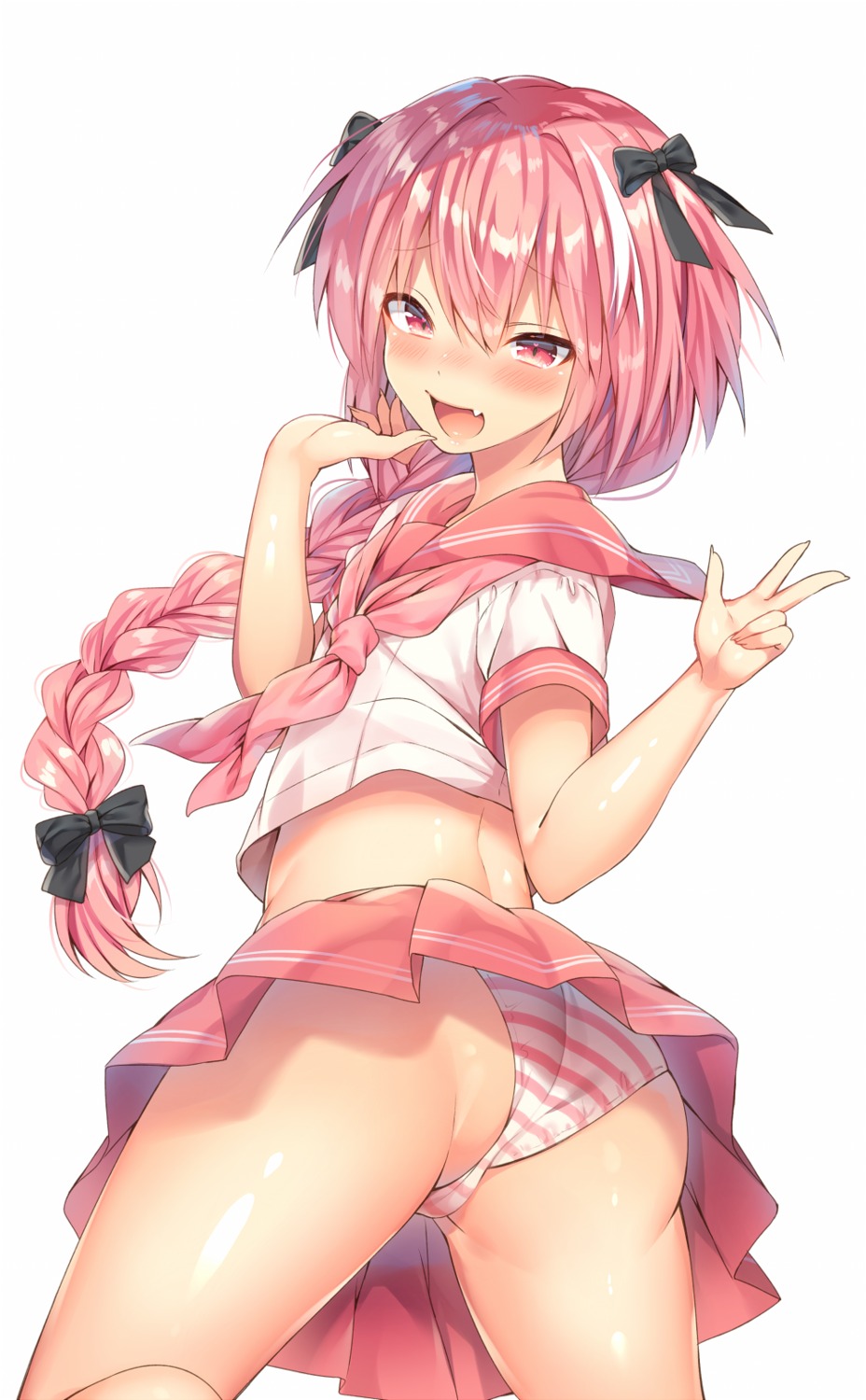 ass astolfo_(fate) fate/apocrypha fate/grand_order fate/stay_night ntk_7t5 pantsu seifuku shimapan trap