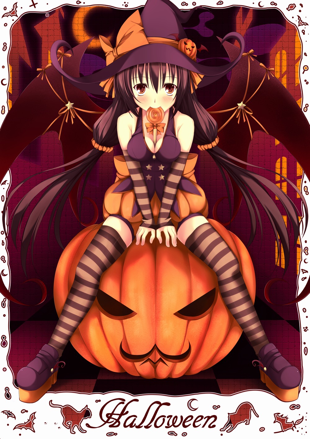 cleavage halloween nanahosi_seiiki thighhighs wings