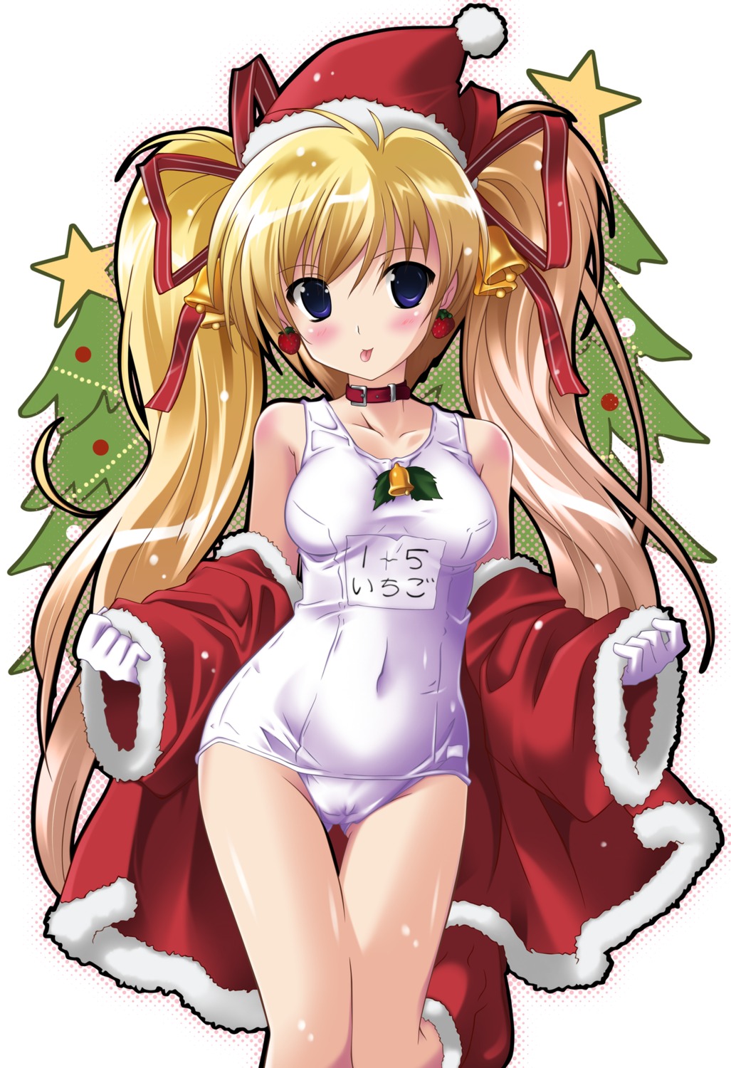 christmas hagano_ichigo komatsu_e-ji school_swimsuit swimsuits