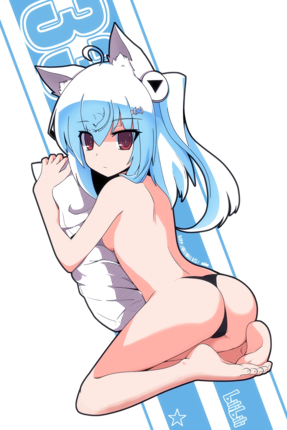 animal_ears auer bili_bili_douga bili_girl_33 pantsu thong topless