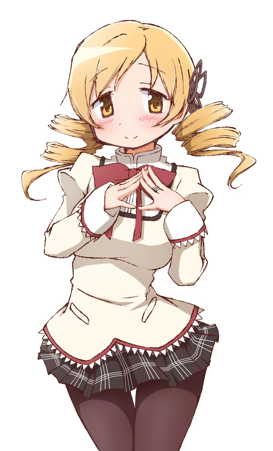 mahou_shoujo_madoka_magica pantyhose seifuku tomoe_mami yanmaami