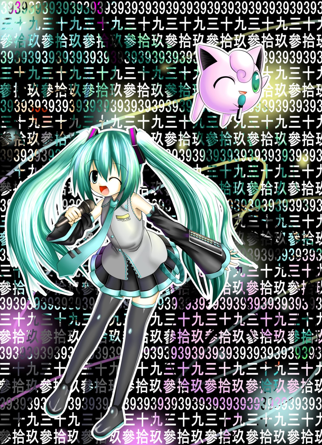 hatsune_miku jigglypuff pokemon sikei vocaloid