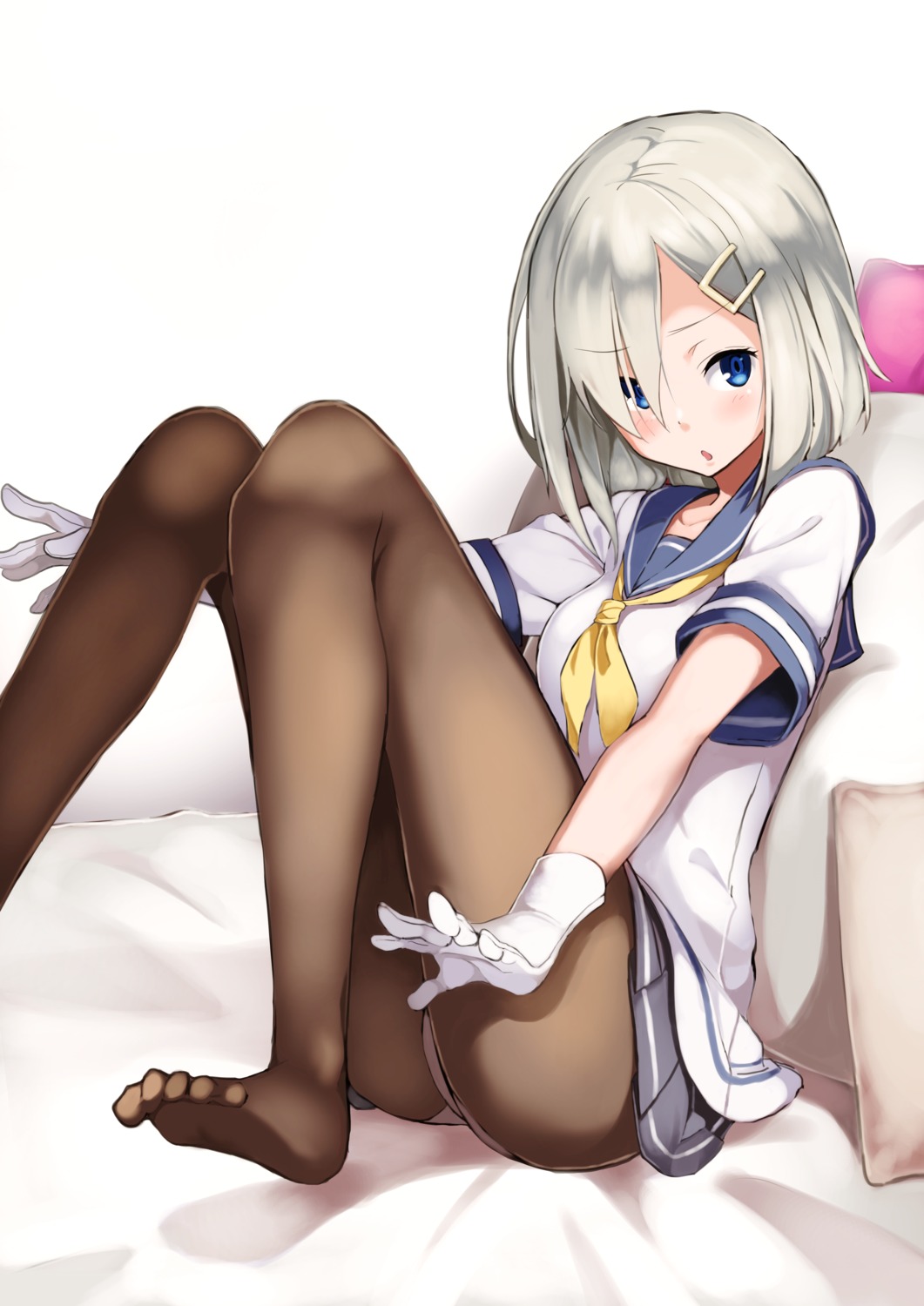 hamakaze_(kancolle) kantai_collection maechuu pantsu pantyhose seifuku