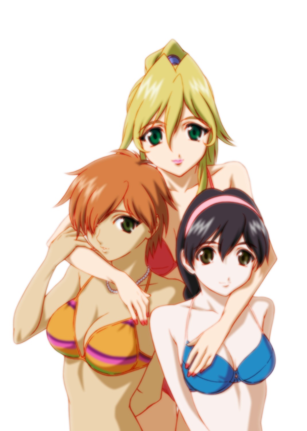 bikini burn-up_scramble jingu_maya kinezono_rio lilica_evett swimsuits