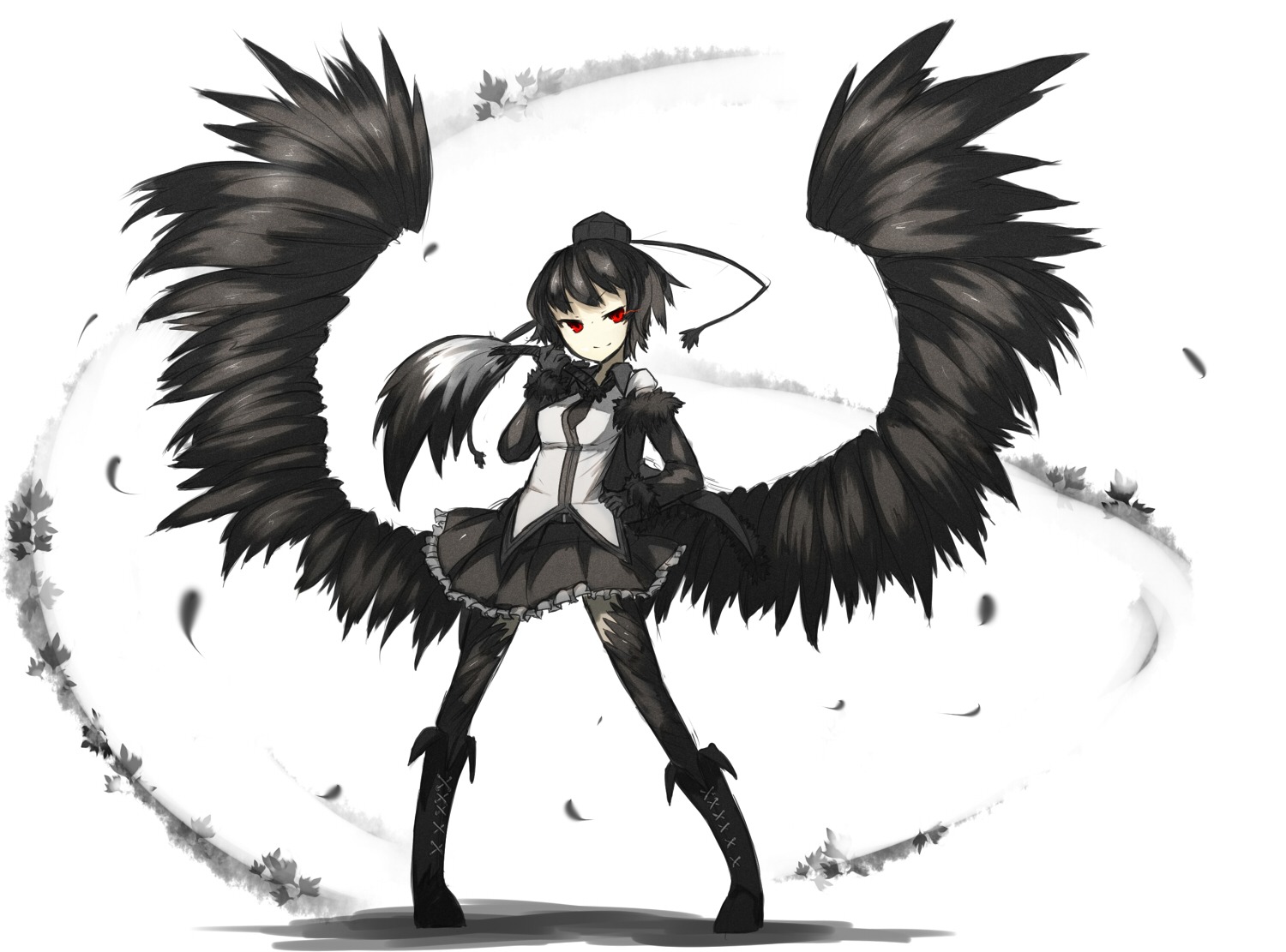 shameimaru_aya shirogane_usagi touhou wings