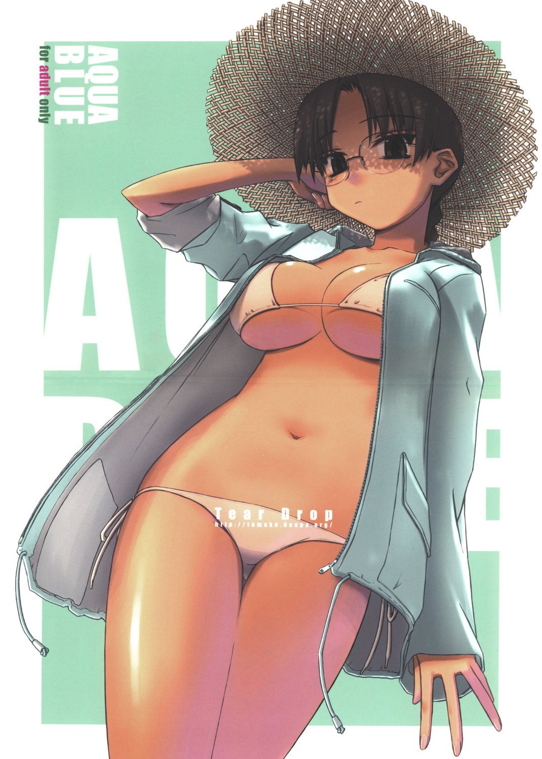 bikini crease hoshina_tomoko megane open_shirt swimsuits tear_drop to_heart to_heart_(series) tsuina