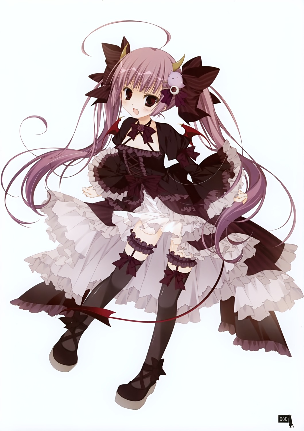 ange_vierge dress garter gothic_lolita horns inugami_kira lolita_fashion sofina tail thighhighs wings