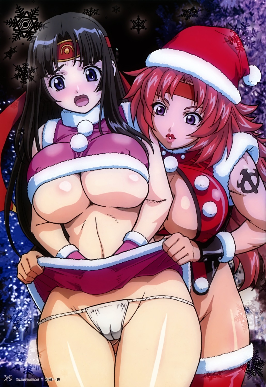 cameltoe christmas erect_nipples fundoshi nopan ookura_kazuya queen's_blade risty tomoe underboob