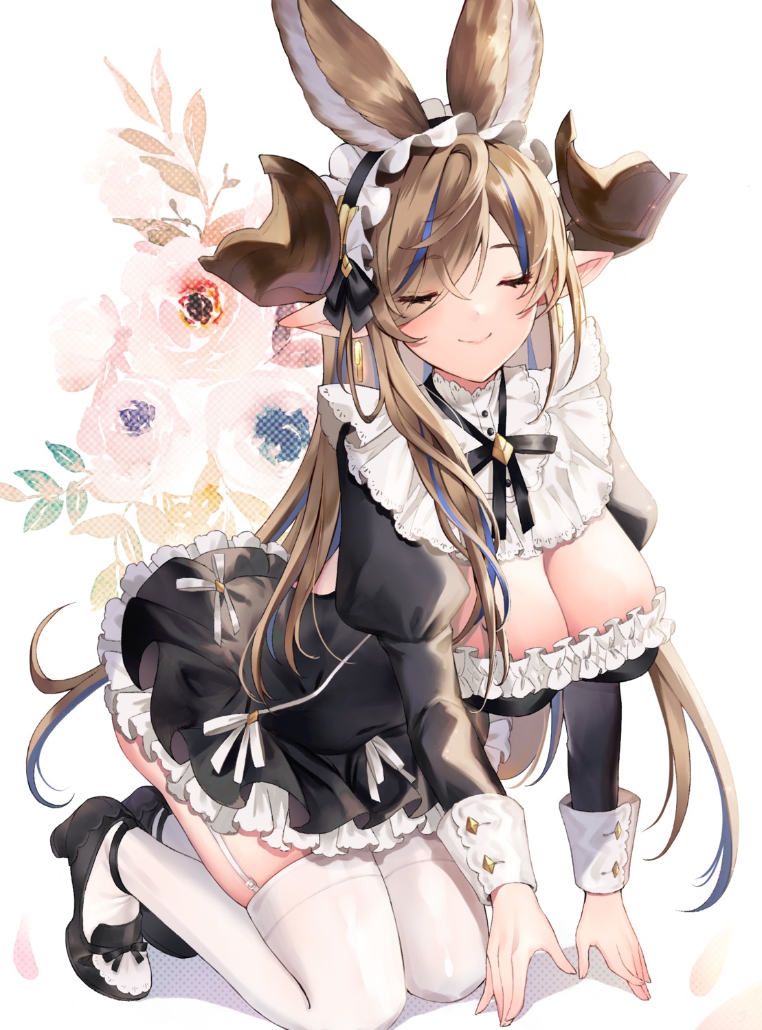 animal_ears galleon_(granblue_fantasy) granblue_fantasy heels horns lolita_fashion no_bra pointy_ears stockings thighhighs yuntae