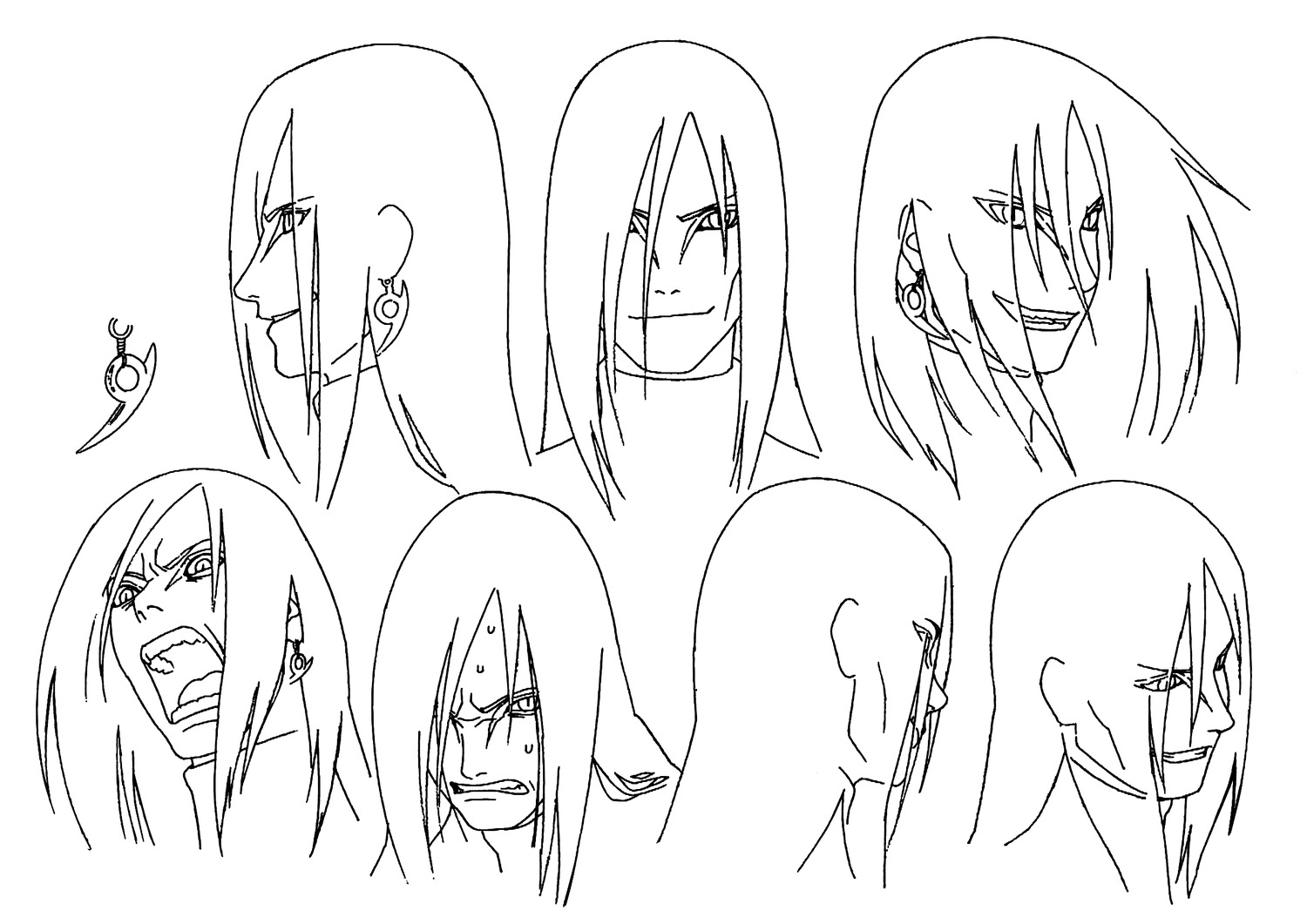 character_design line_art male monochrome naruto naruto_shippuden nishio_tetsuya orochimaru