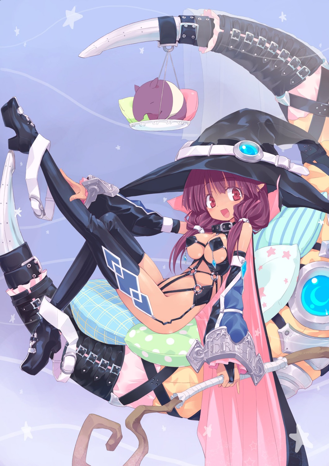 homura_subaru thighhighs underboob witch