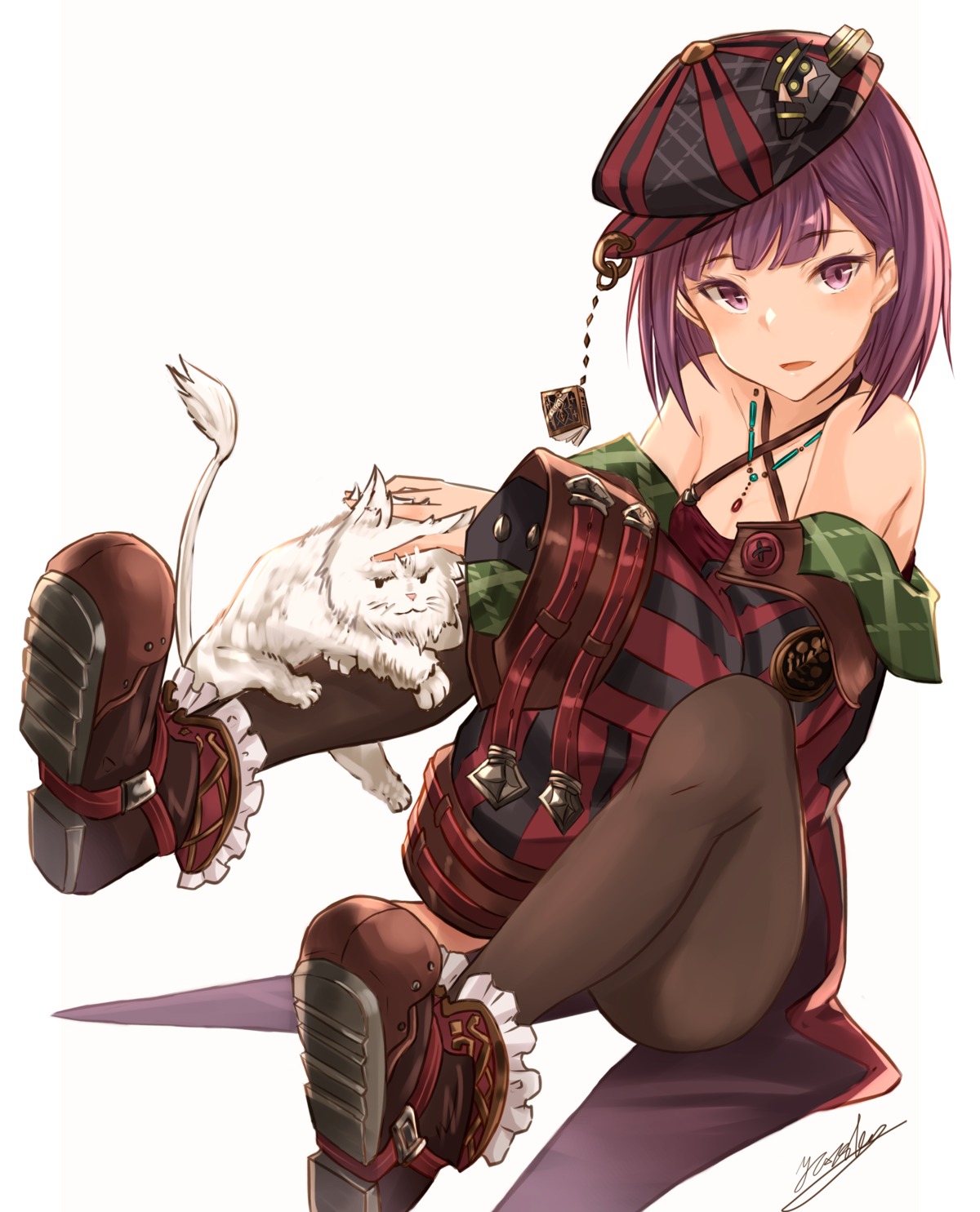 cleavage fate/grand_order helena_blavatsky_(fate/grand_order) neko pantyhose yatsuka_(846)